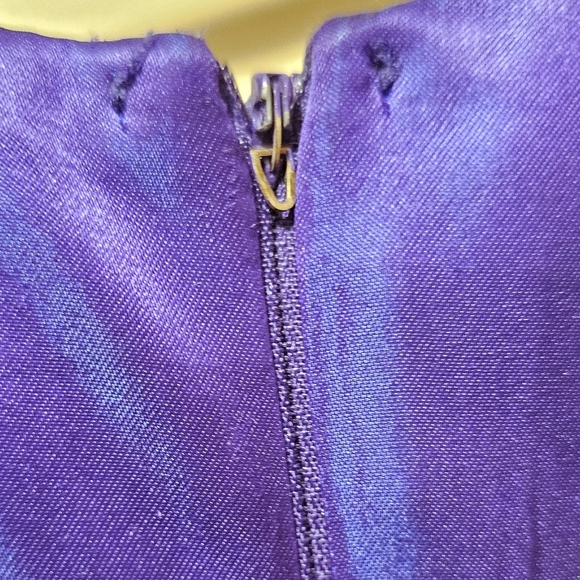 Vintage Cachet Purple Iridescent Beaded Strapless Homecoming Prom Dress - Picture 11 of 15